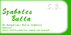 szabolcs bulla business card